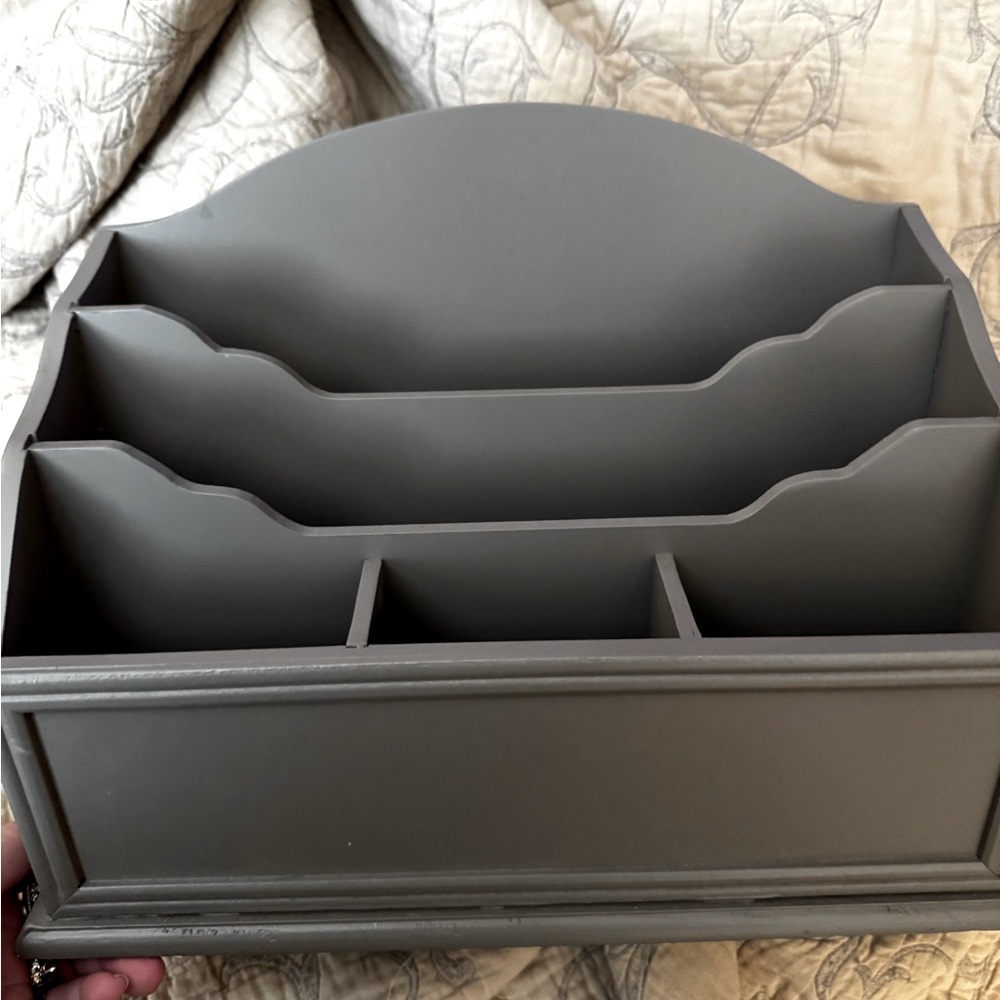 Decorative Gray Home Desk or Mail Organizer